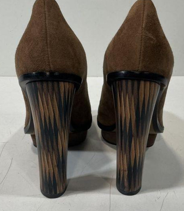Fendi Brown Suede Platform Pumps Size 37