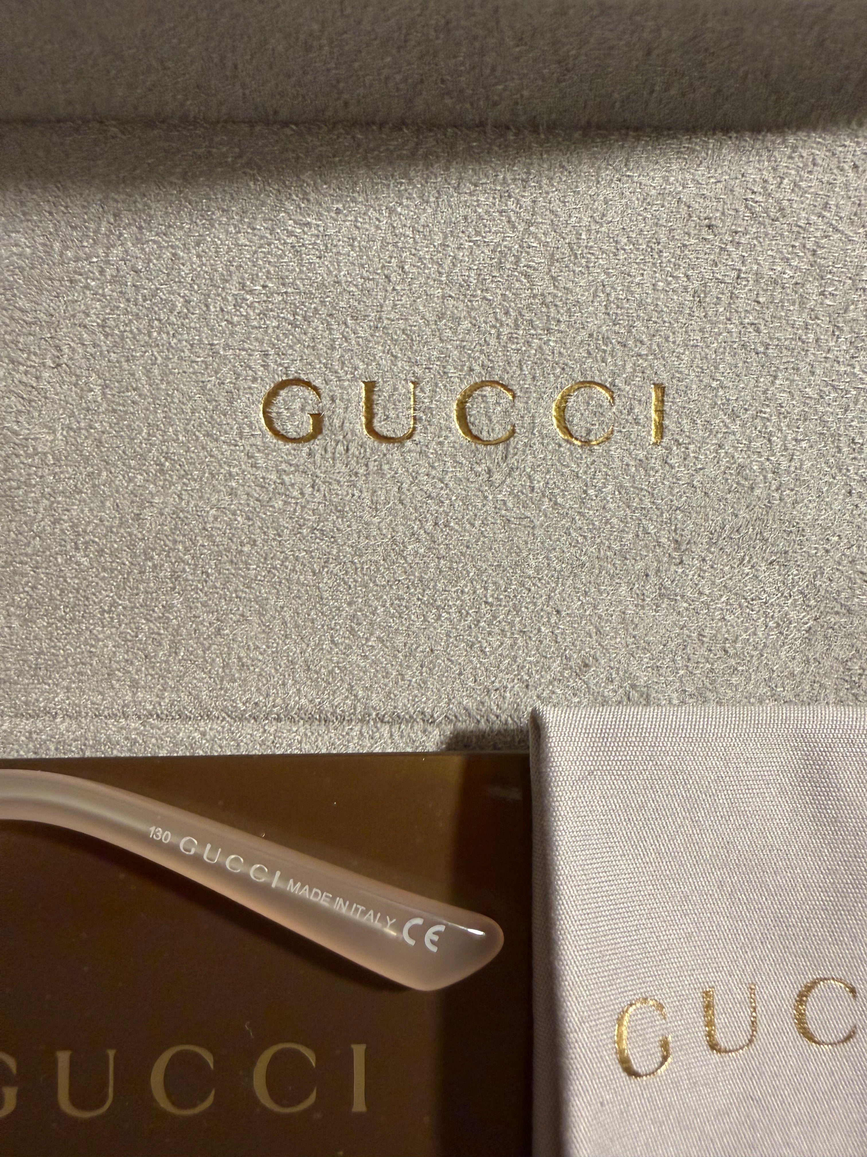 Authentic Vintage Gucci Rose/Pink Acetate Frame & Dark brown Gucci Case 2000’s/ Y2K aesthetic.