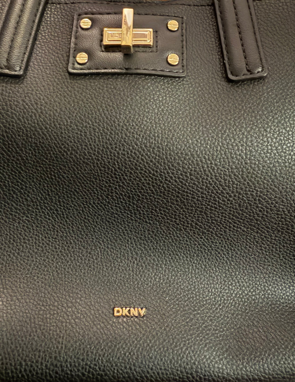 Black Faux Leather DKNY Bag
