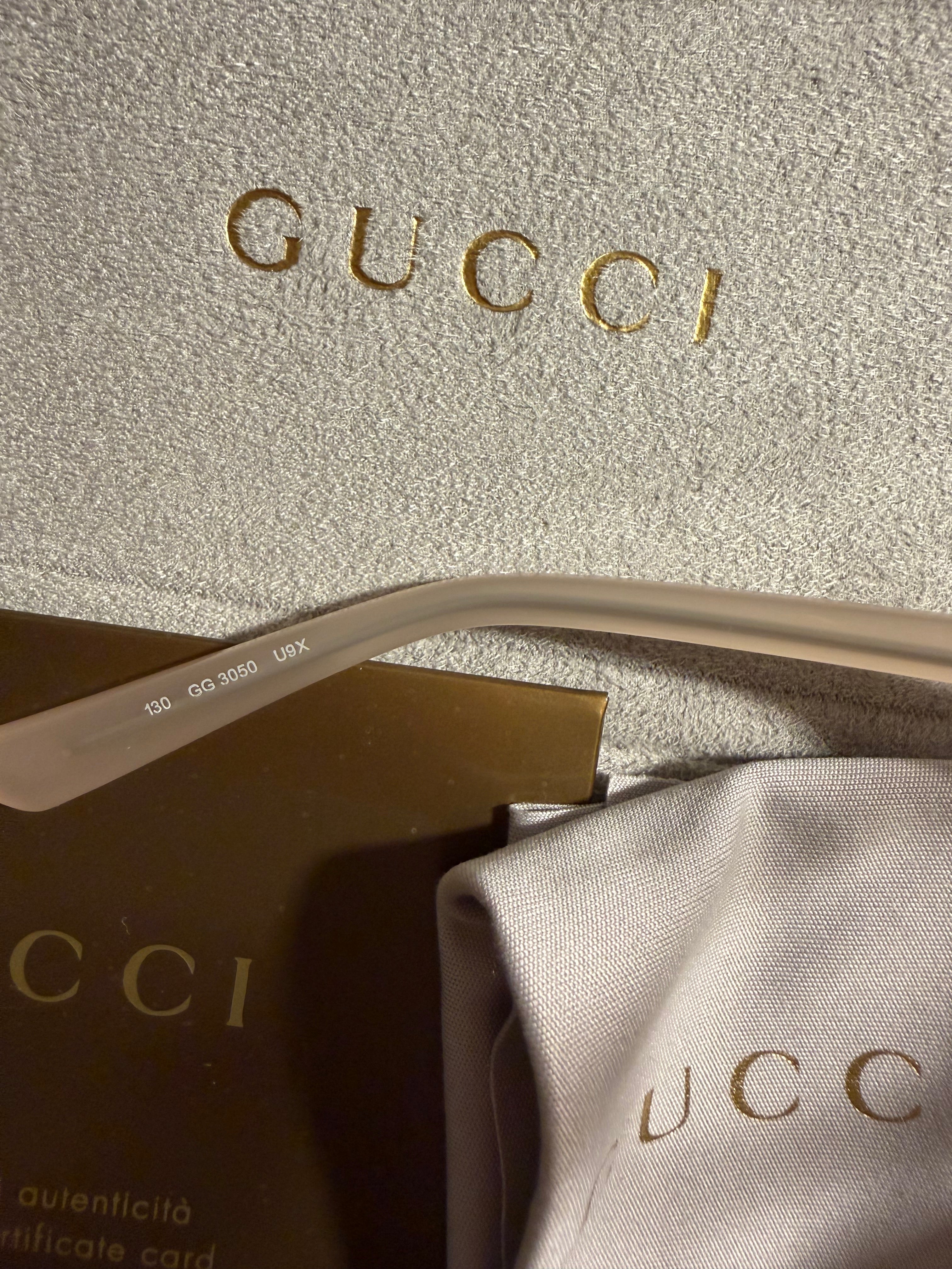 Authentic Vintage Gucci Rose/Pink Acetate Frame & Dark brown Gucci Case 2000’s/ Y2K aesthetic.
