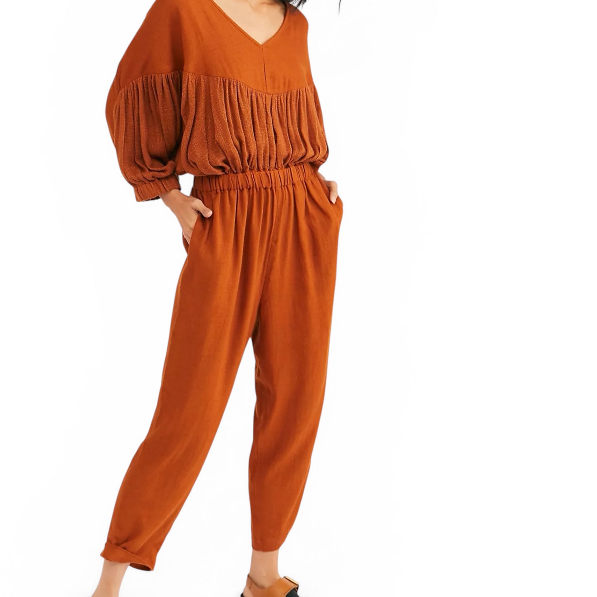 Free People Burnt Orange Jumpsuit 
