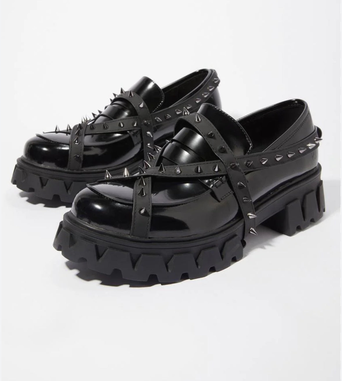 Koi Footwear Spiked Platform Shoes Black Womens 10