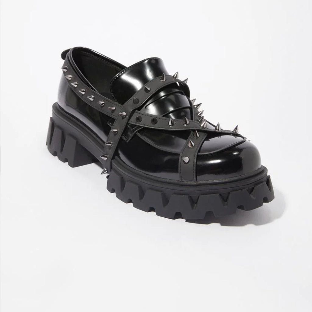 Koi Footwear Spiked Platform Shoes Black Womens 10