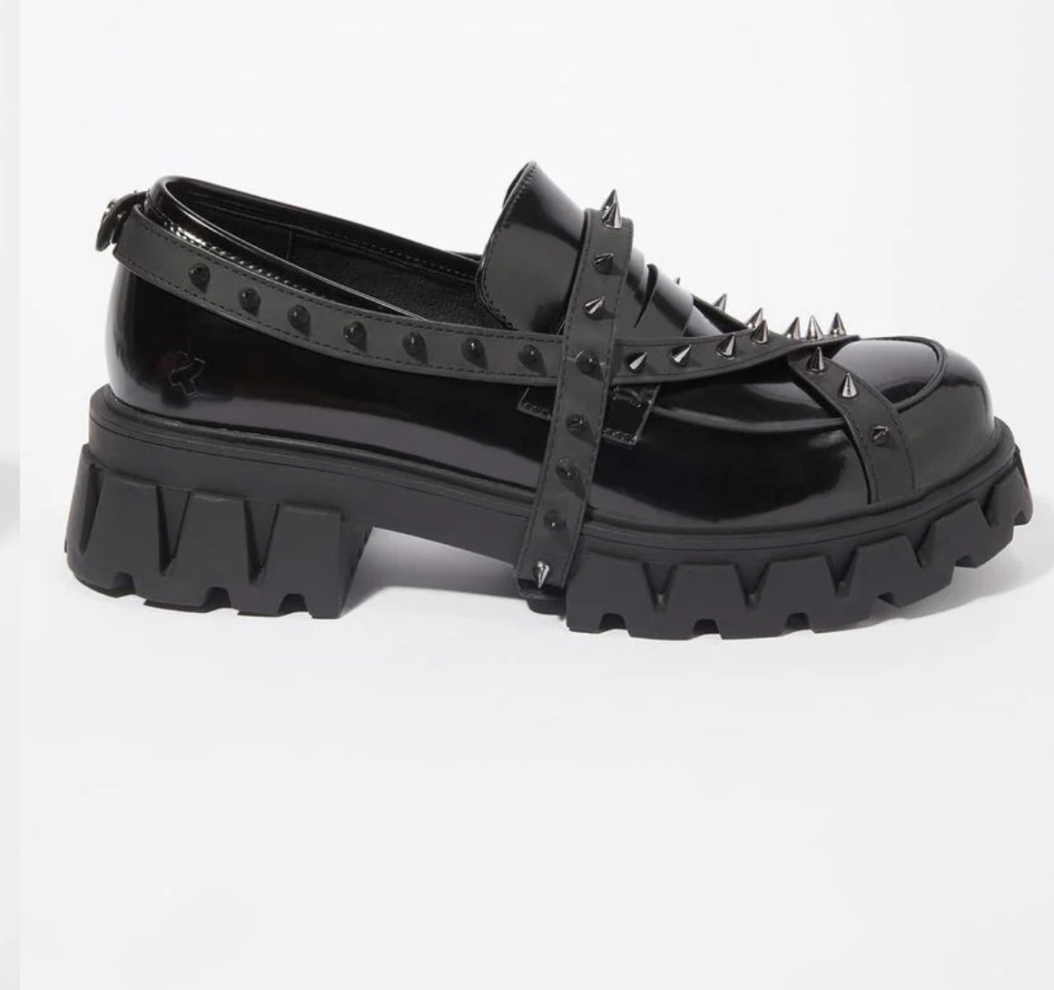 Koi Footwear Spiked Platform Shoes Black Womens 10