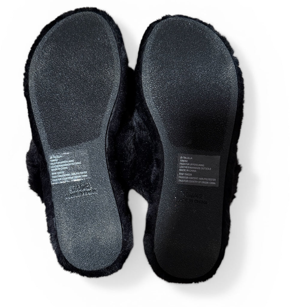 Jessica Simpson Plush Cross Band Platform Slide Slippers Size 10