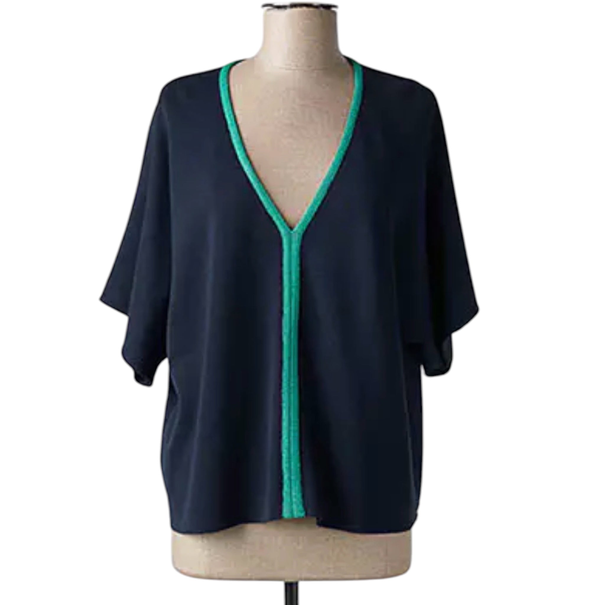 Women’s V-Neck Colorblock Tunic Blouse Size M