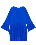 Zara Royal Blue Pleated Mini Dress 
