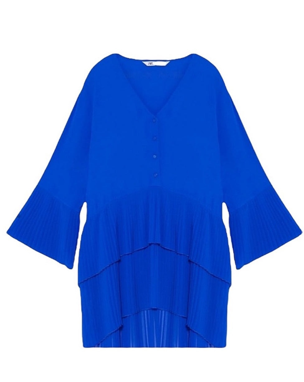 Zara Royal Blue Pleated Mini Dress 